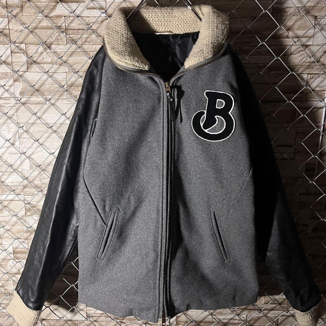 【激レア】BURNOUT 袖レザー　ウール　スタジャン　L takuya∞着用
