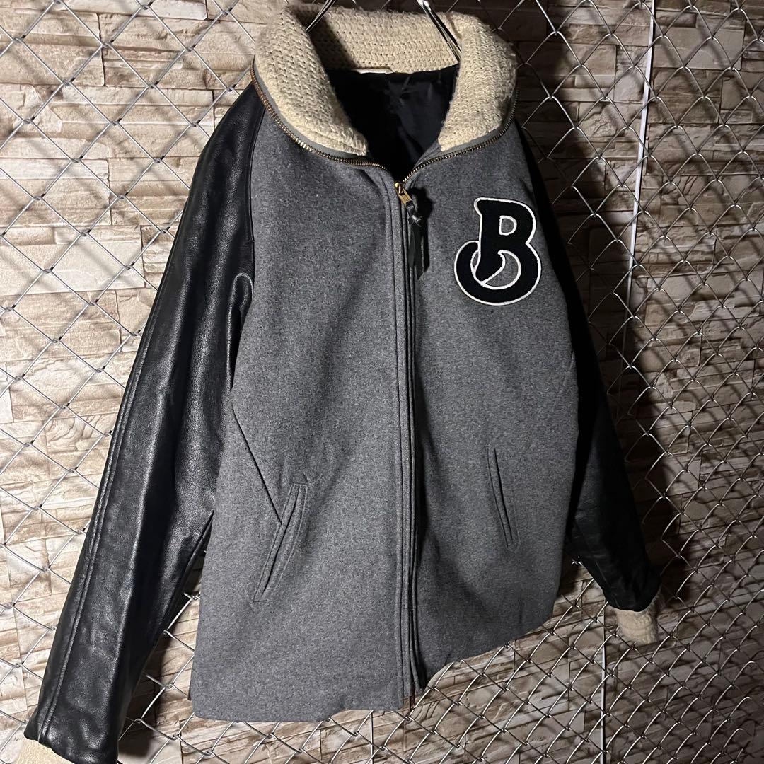 【激レア】BURNOUT 袖レザー　ウール　スタジャン　L takuya∞着用