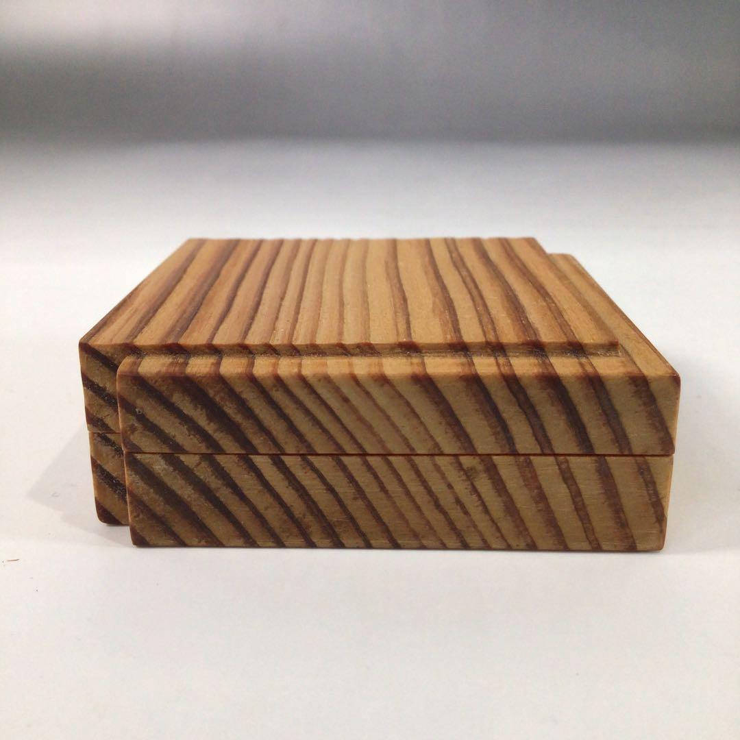 Ｓ１６０　香合　『義的作』『建仁寺　竹田益州　書付』『禅堂古材』　共箱　茶道具