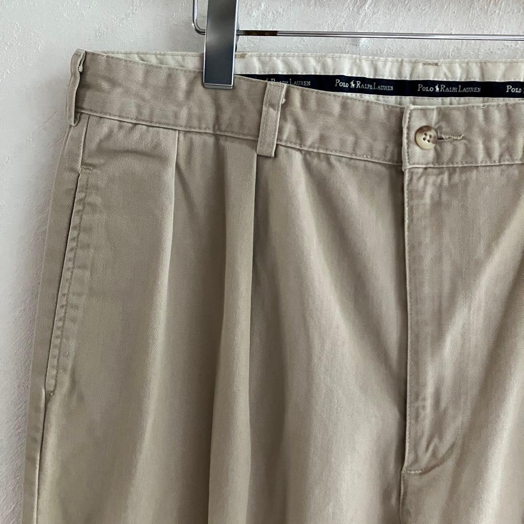 USA製 Ralph Lauren タックチノ チノパン 38