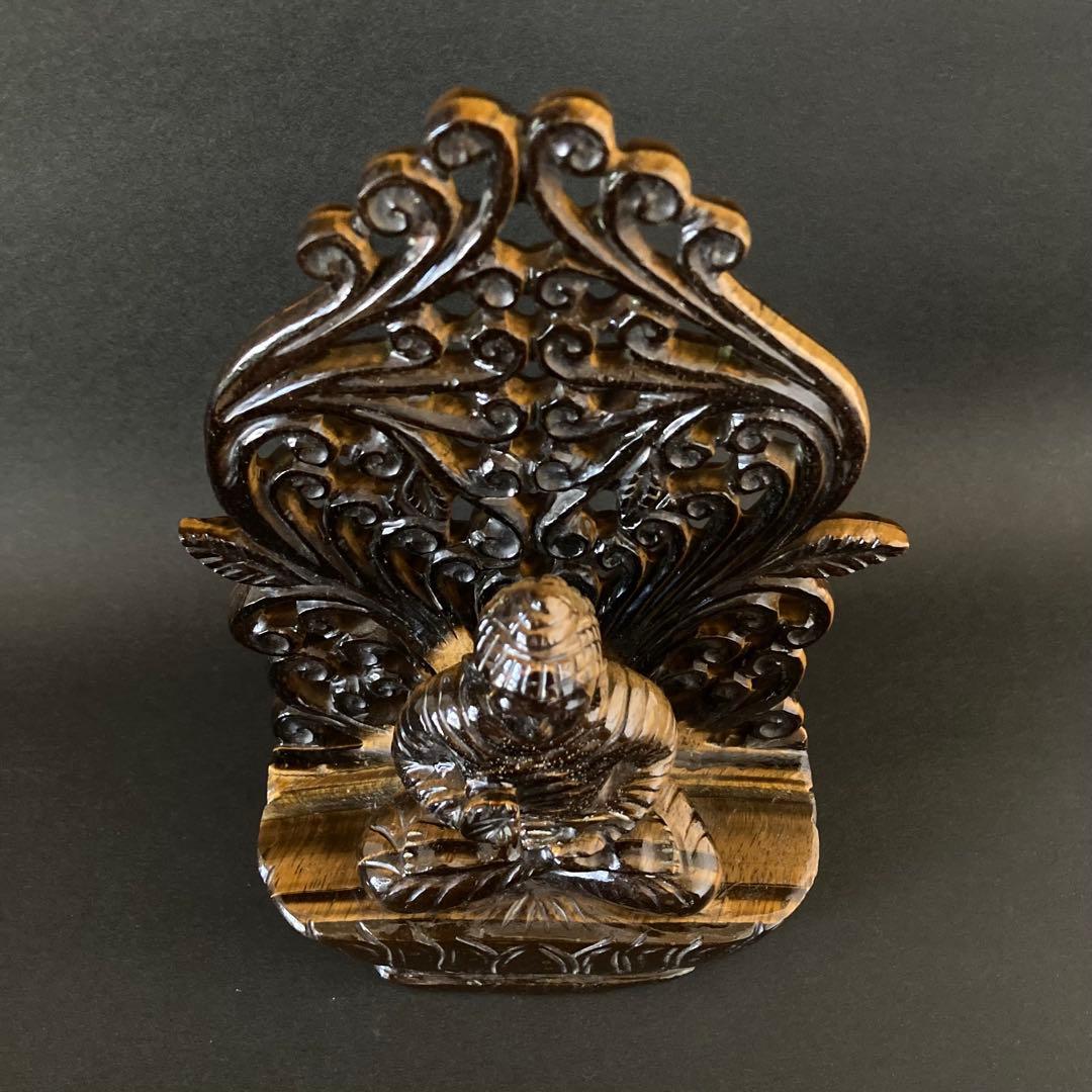 天然石　仏陀　タイガーアイ　860g