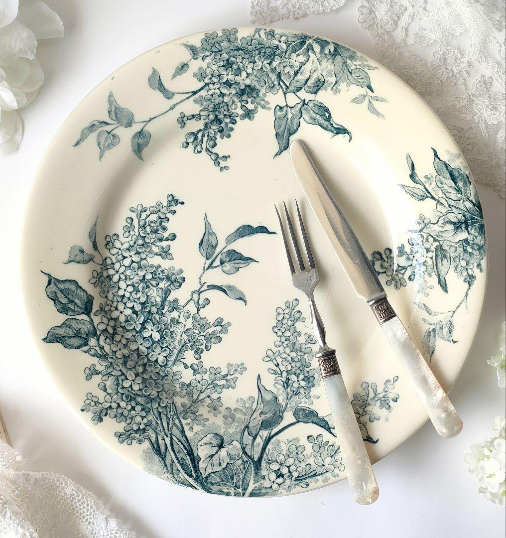 希少　美品　ジアン　LILAS 　平皿B　フランスアンティーク