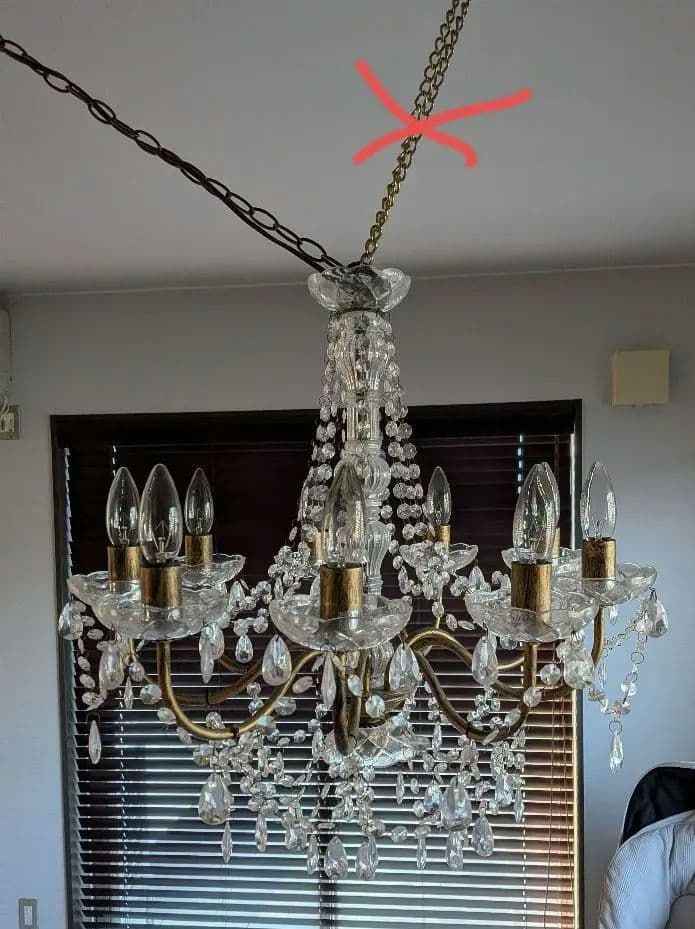 高級　クリスタル装飾　9灯式　シャンデリア　ビルド