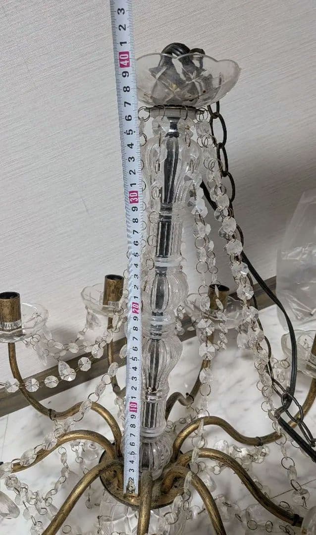 高級　クリスタル装飾　9灯式　シャンデリア　ビルド