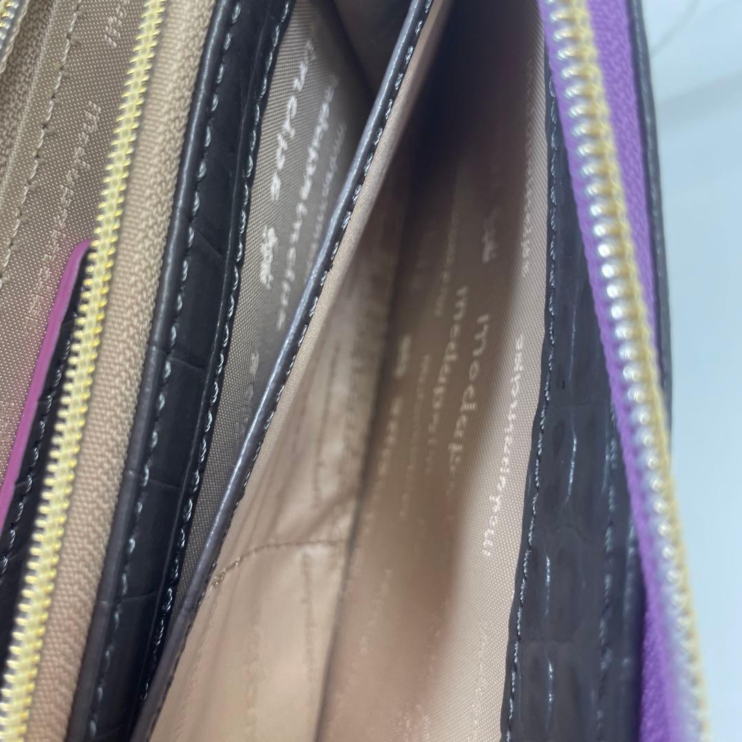 モーダプリンチペ　L字ファスナー　クロコ型押し　長財布　ロングウォレット