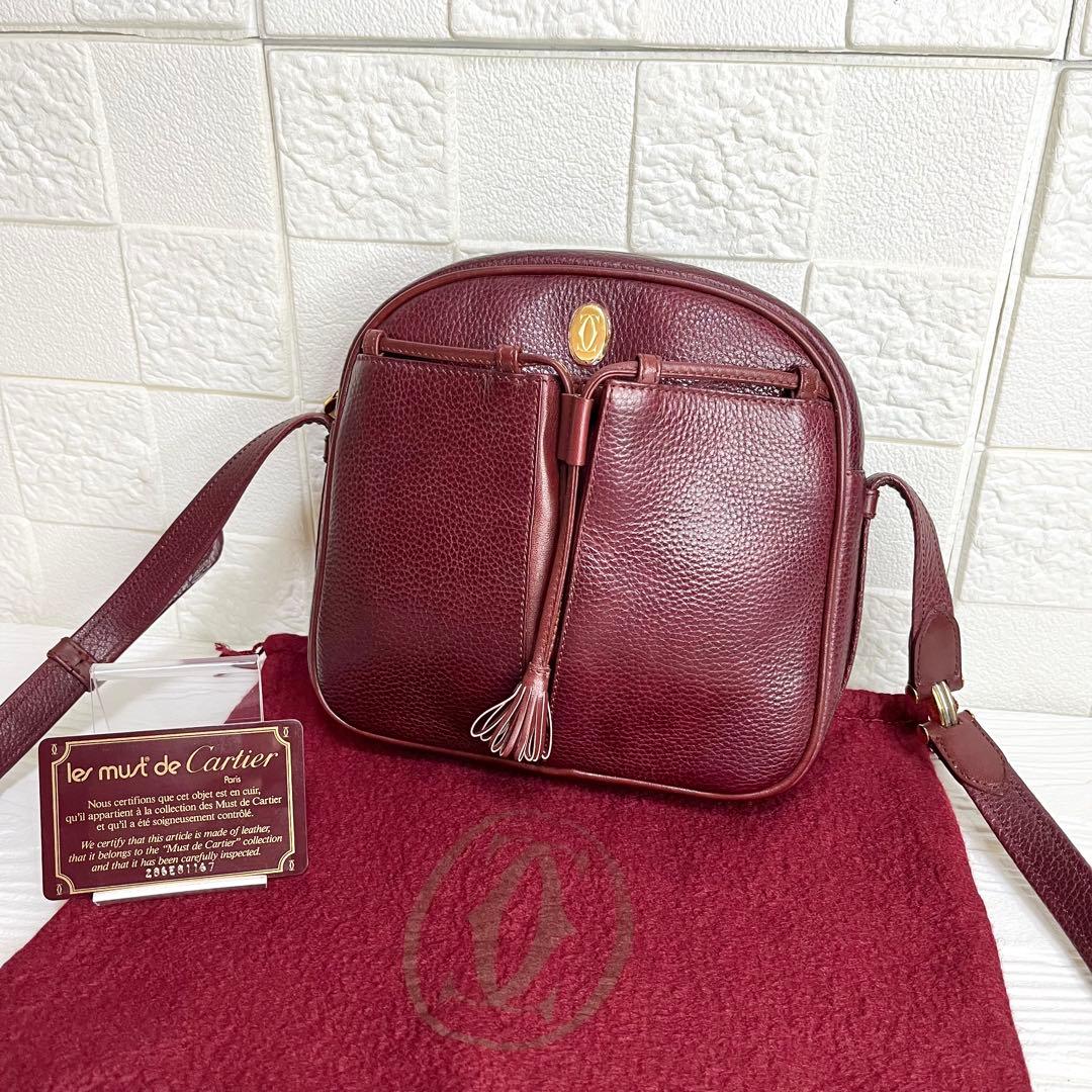 ✨上美品✨☘️Cartier☘️✨ショルダーバッグ✨マストライン✨ボルドー✨