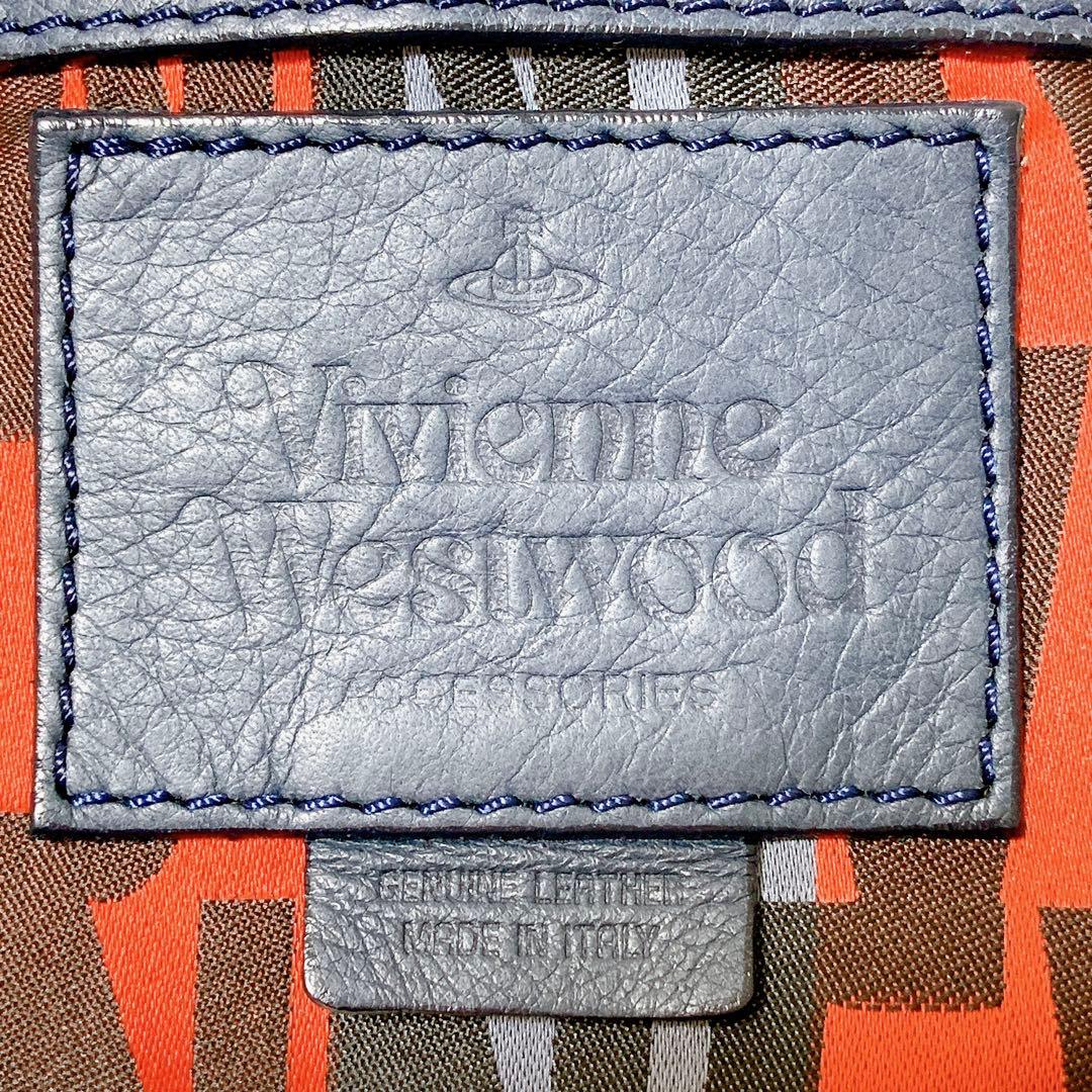 ヴィヴィアンウエストウッド　ショルダー　クラッチ　デカロゴ　ビッグオーブ　紺