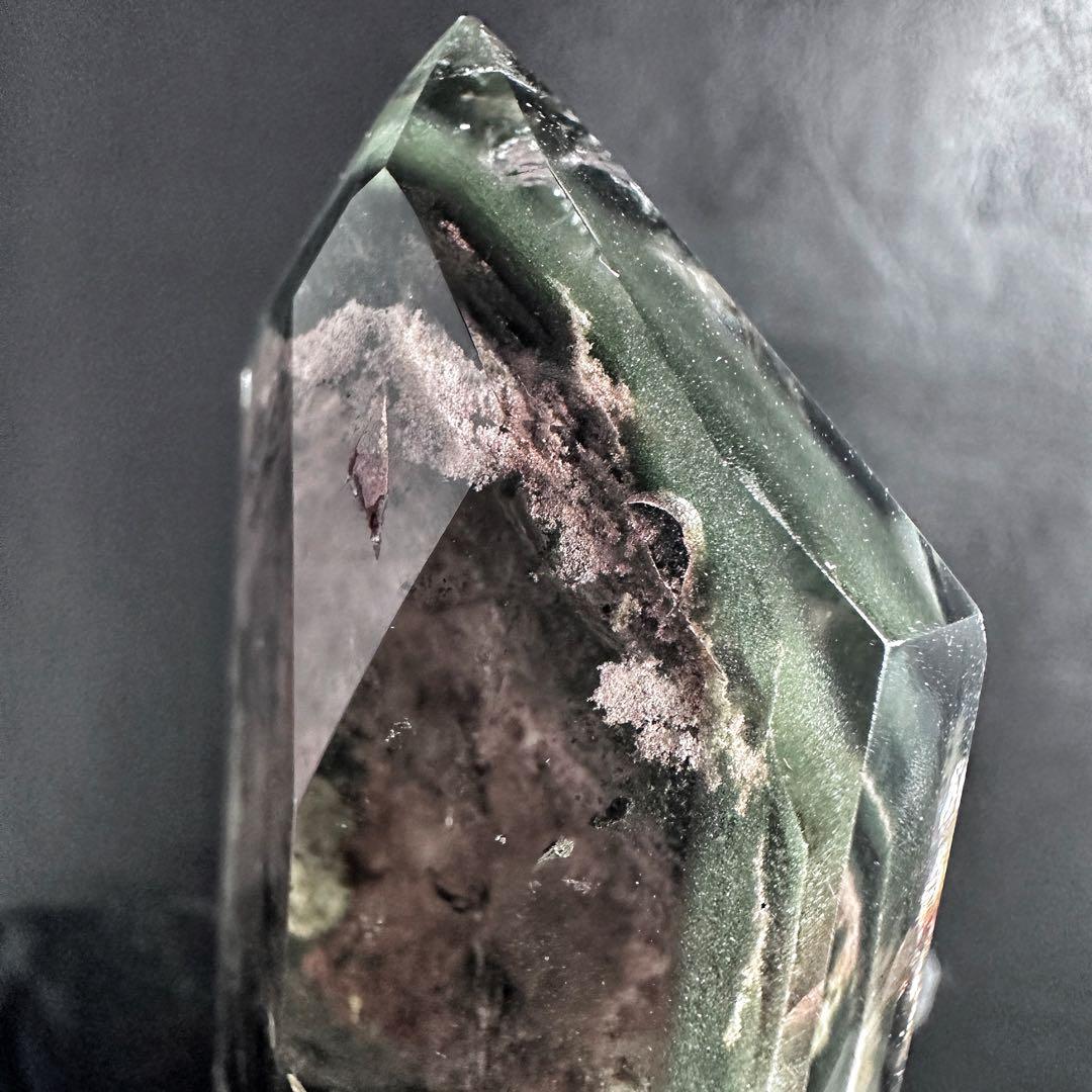 ガーデンクォーツインクォーツ六角柱レインボー☆庭園水晶ポイント☆天然石A1240