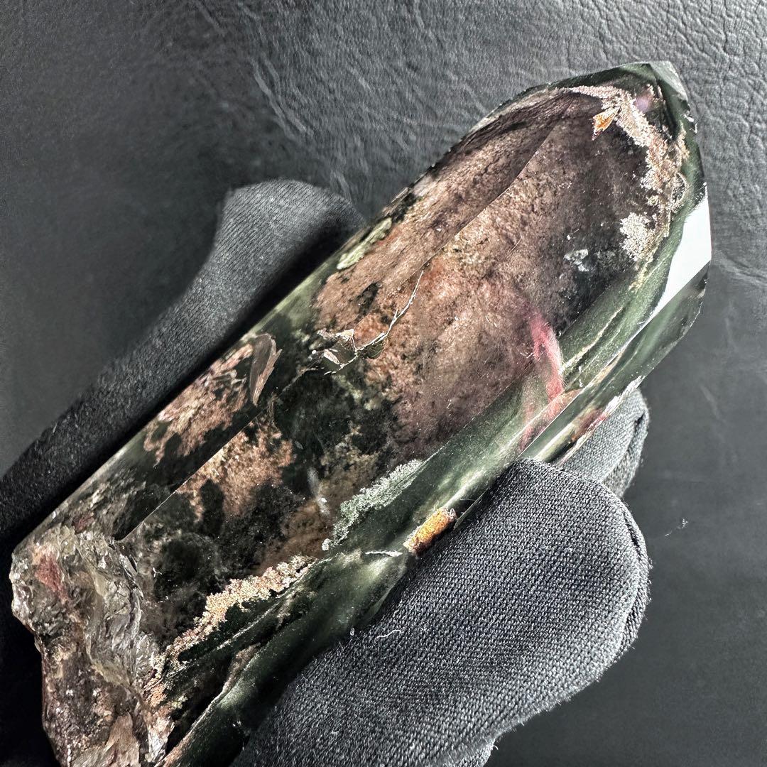 ガーデンクォーツインクォーツ六角柱レインボー☆庭園水晶ポイント☆天然石A1240