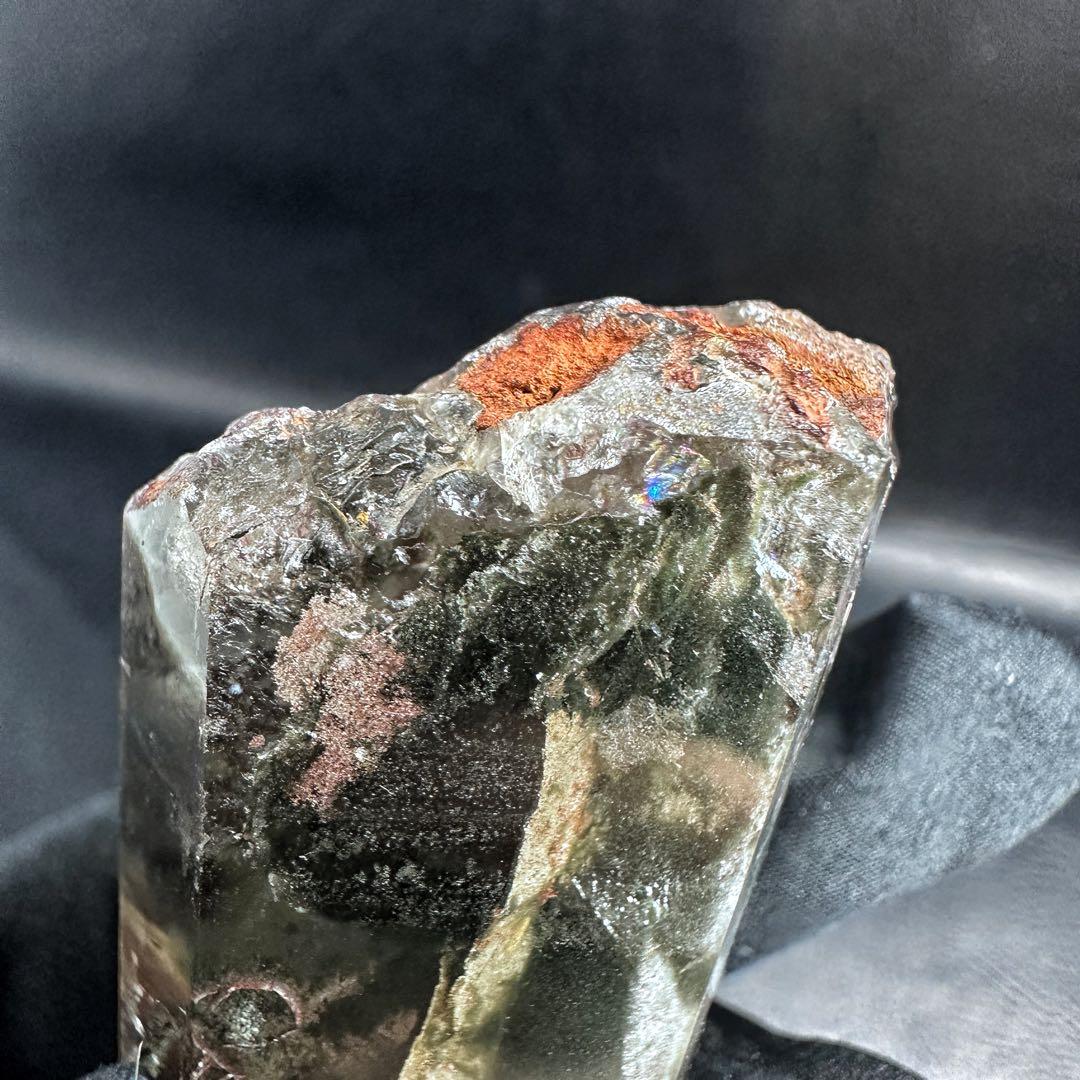 ガーデンクォーツインクォーツ六角柱レインボー☆庭園水晶ポイント☆天然石A1240