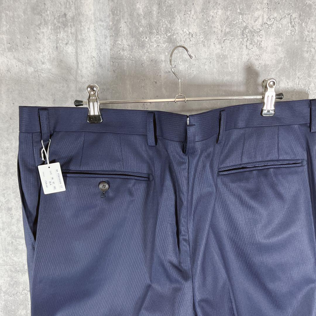 【新品タグ付き】パーソンズフォーメン 3ピース スーツ ネイビーストレッチ