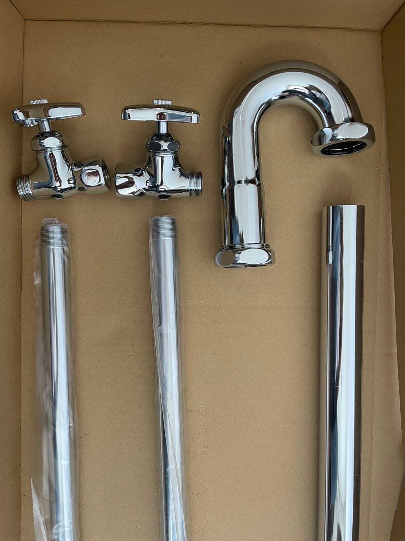 クロムメッキ 水栓柱セット