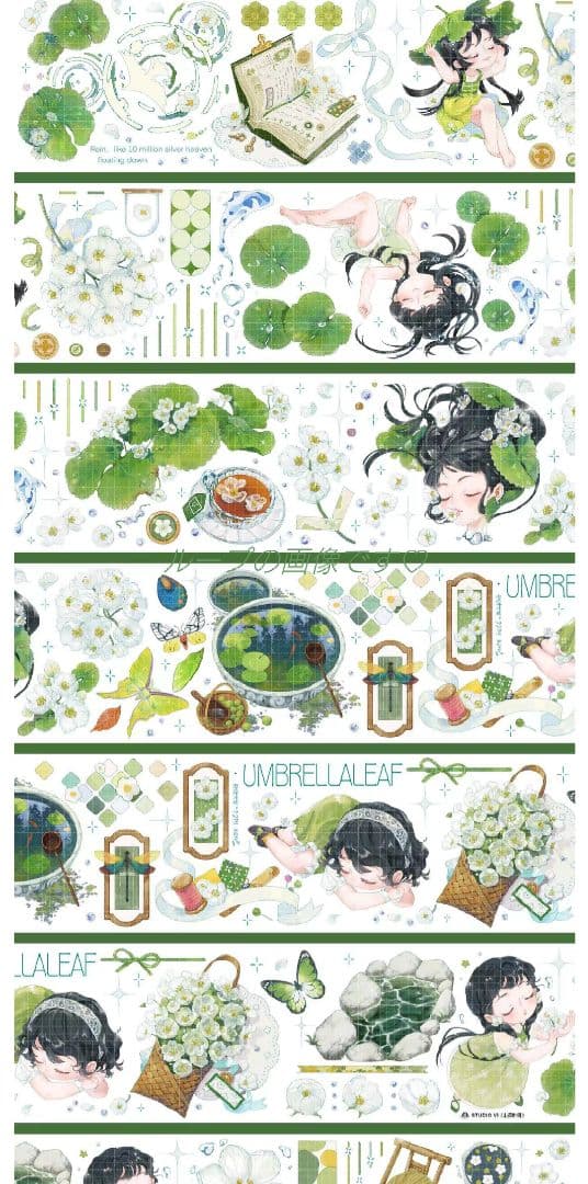 J656＃山荷叶呀(贝壳光)studiovi切り売り海外人物マステ女の子