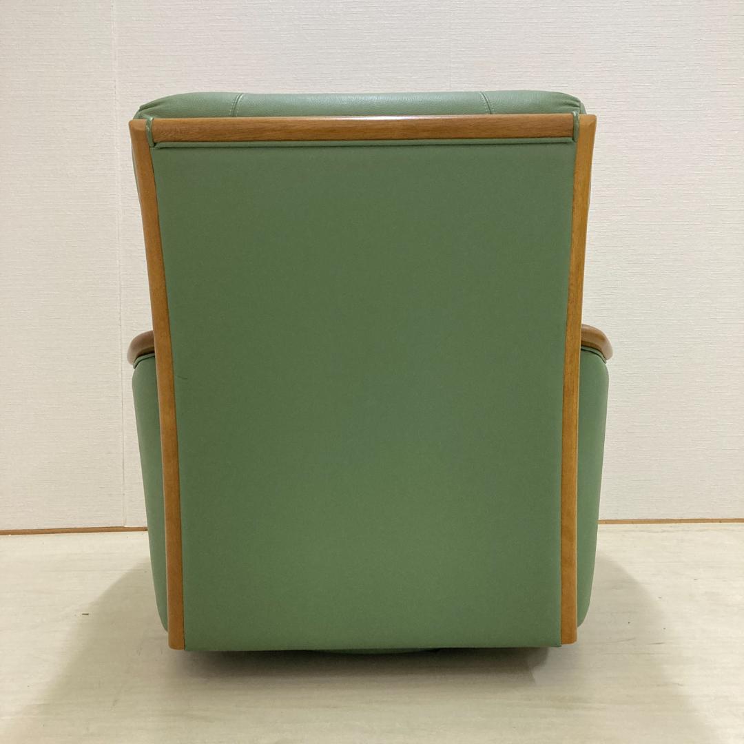 浜本工芸　回転式　革製　一人掛けソファ　シングルソファ
