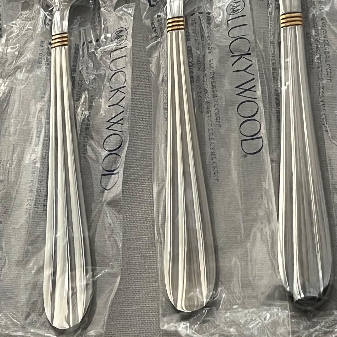未使用品 ラッキーウッド サントラル金彩 ディナーカトラリーセット スプーン
