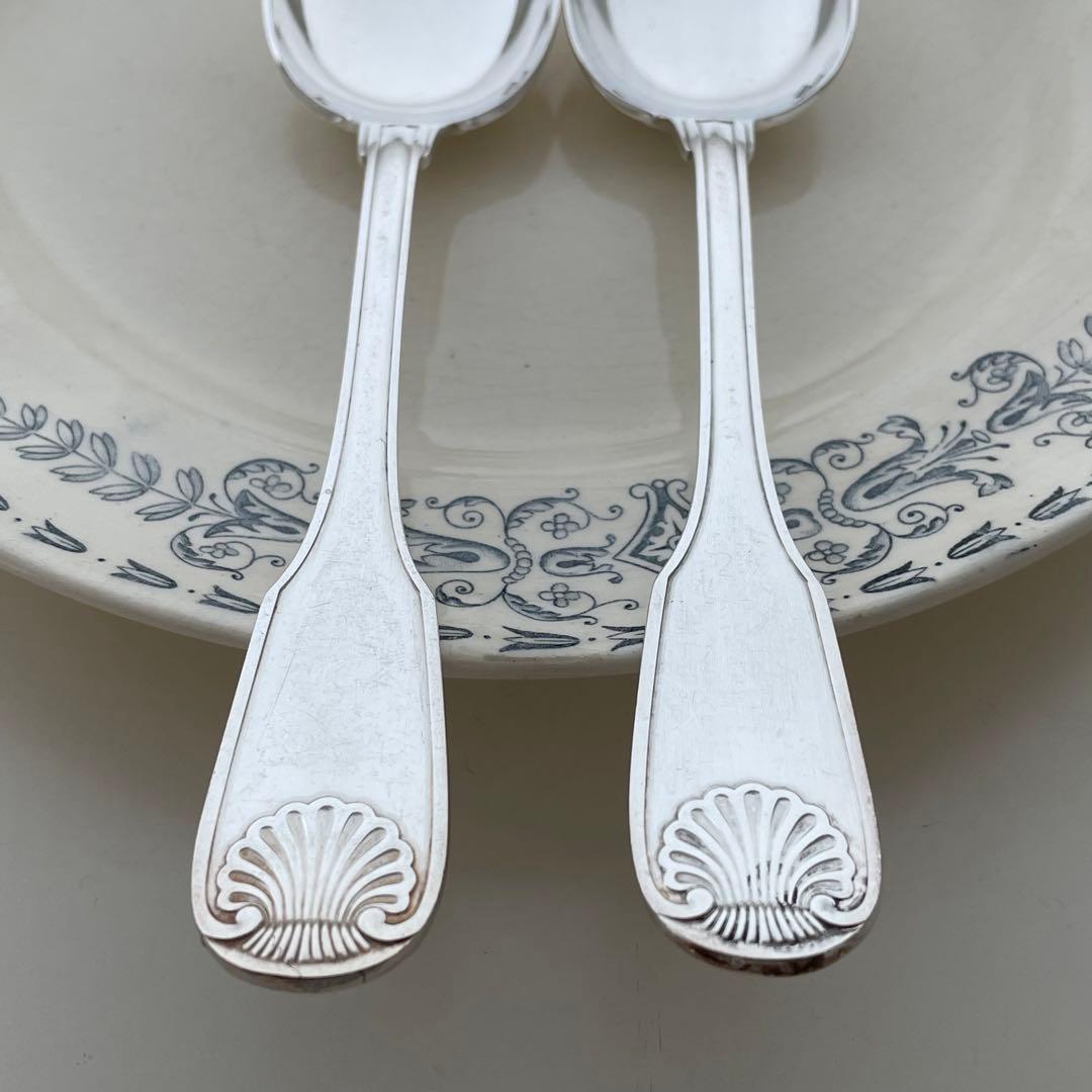 フランスアンティーク クリストフル シルバースプーン2本セット