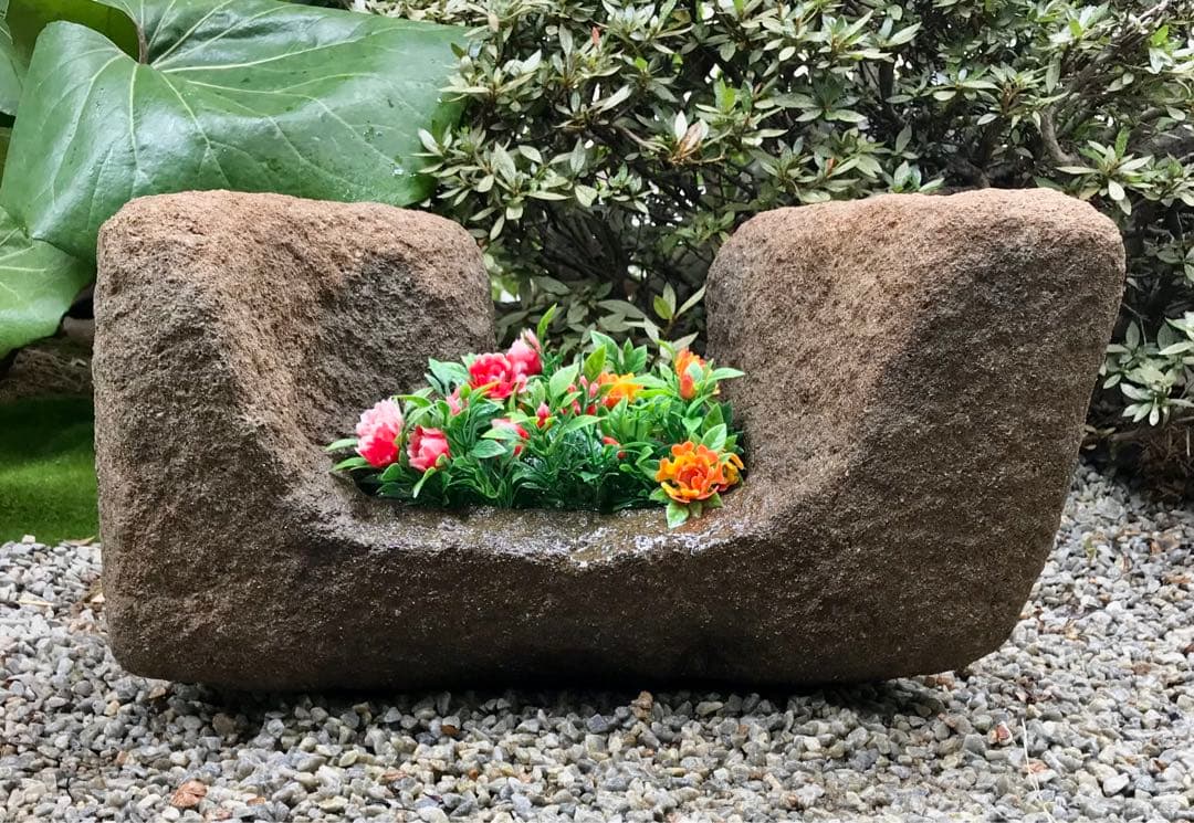 【天然自然石・石鉢・寄せ植え鉢・一輪挿し】ガーデニング造園水石飾り石箱庭