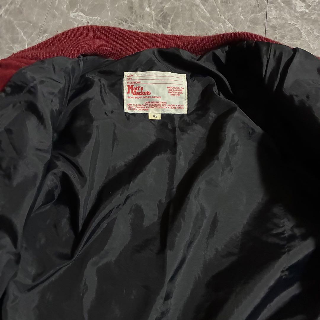 80s Matt's Jackets FSU カレッジ刺繍 スタジャン レザー袖
