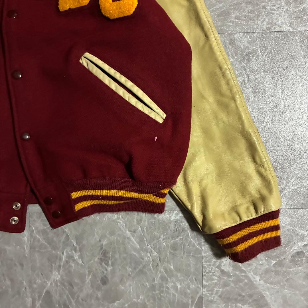80s Matt's Jackets FSU カレッジ刺繍 スタジャン レザー袖