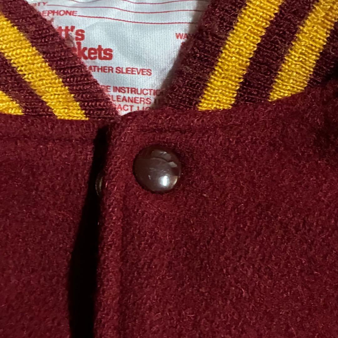 80s Matt's Jackets FSU カレッジ刺繍 スタジャン レザー袖