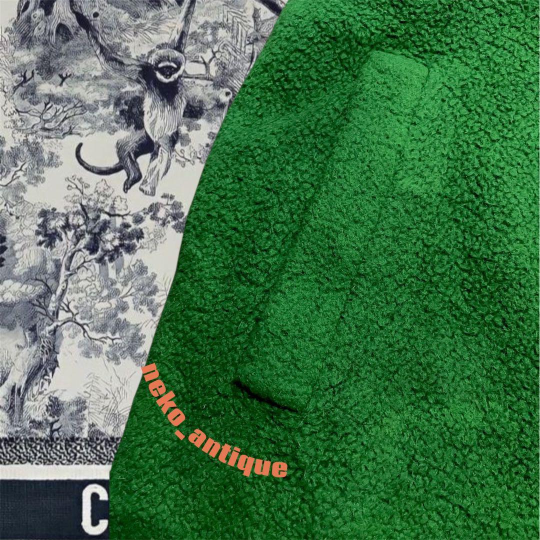 貴重希少クリスチャンディオールDior ウールツイード丸襟プリーツコートグリーン