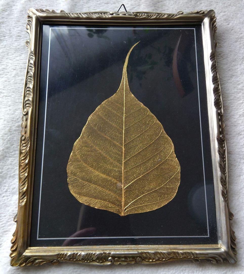 菩提樹　葉脈　24金コーティングアート