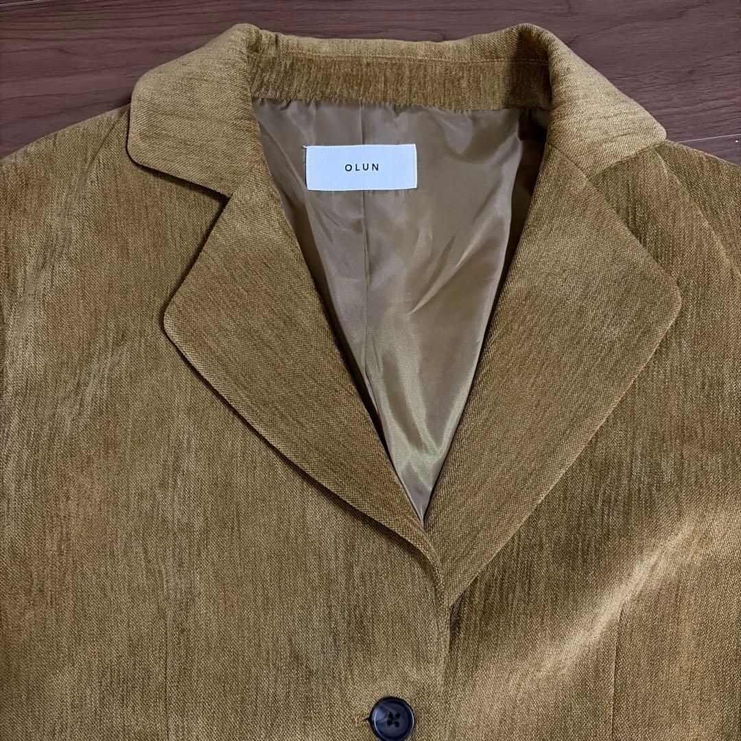 OLUN ルーズベーシックモールジャケット　マスタード