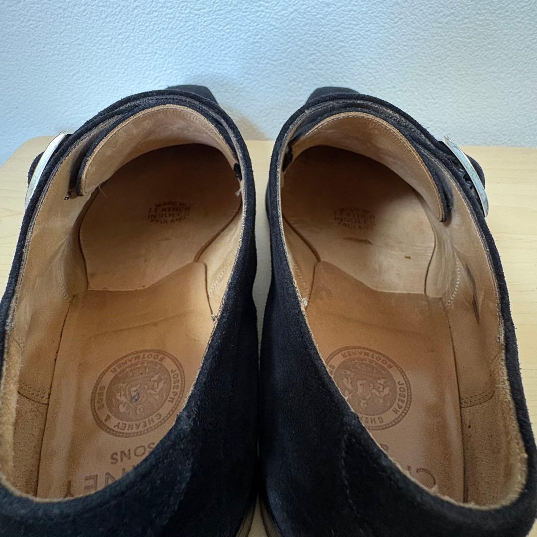 ジョセフチーニー　ブラック　スエード　シングルモンク　ドレスシューズ　メンズ