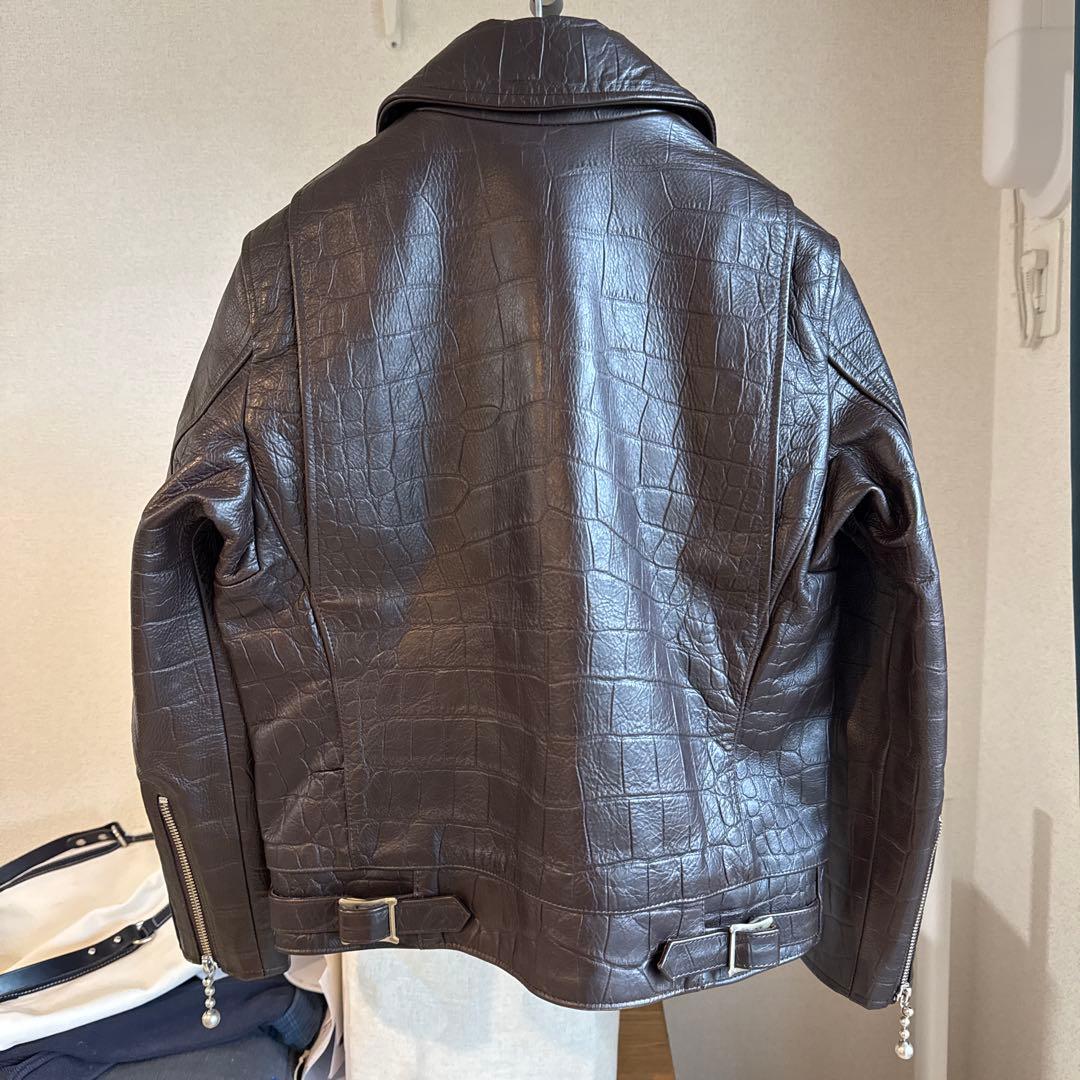 beautiful people モッククロック クロコ型押しレザージャケット