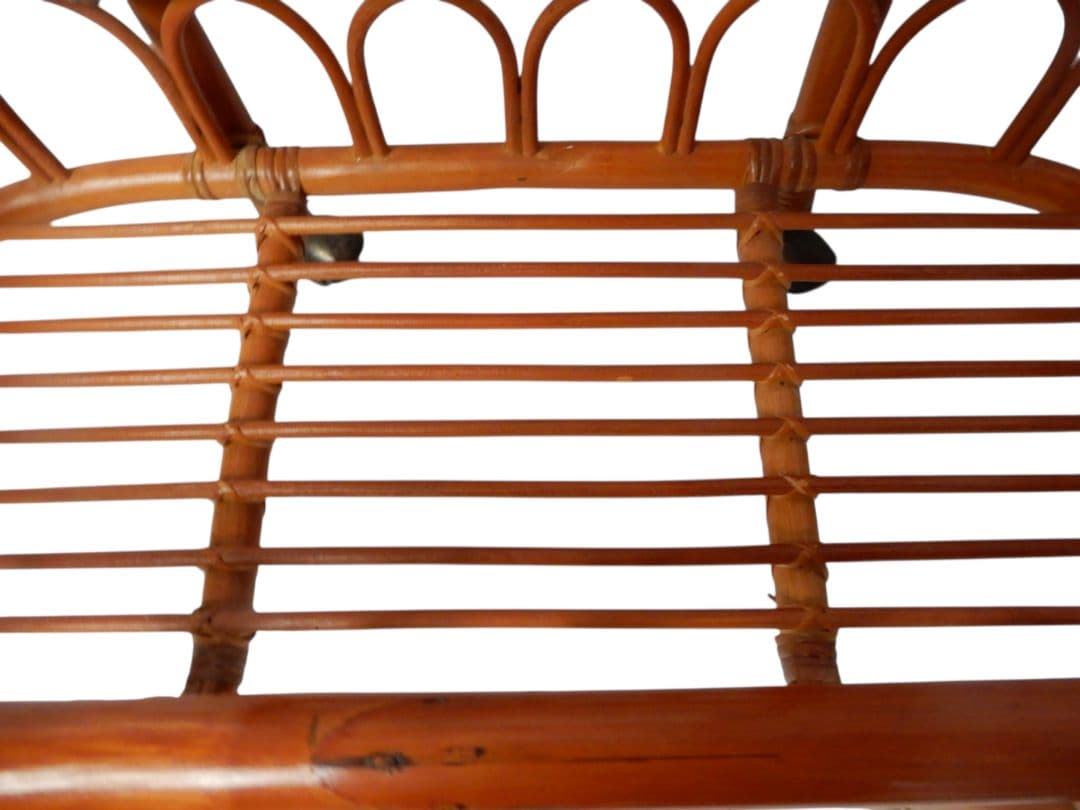 【美品】ラタン 藤 キャリーワゴン ランドリーラック