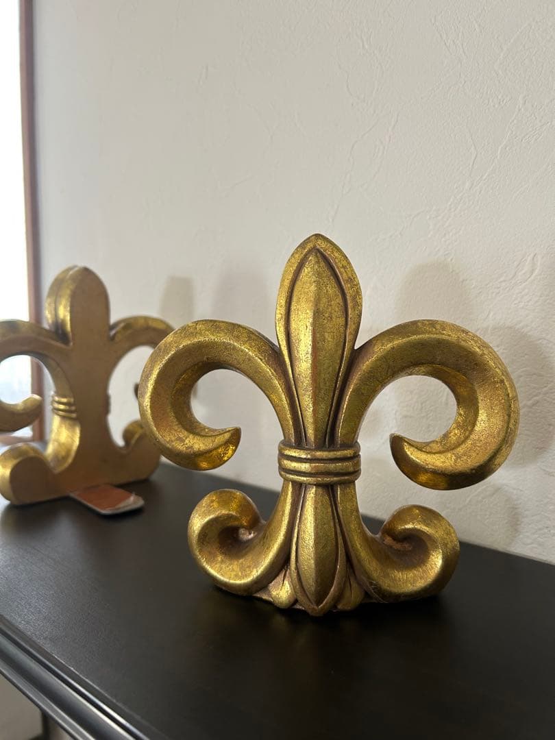 フルールドリス　ユリの紋章　ブックエンド　ブックスタンド　ビンテージ