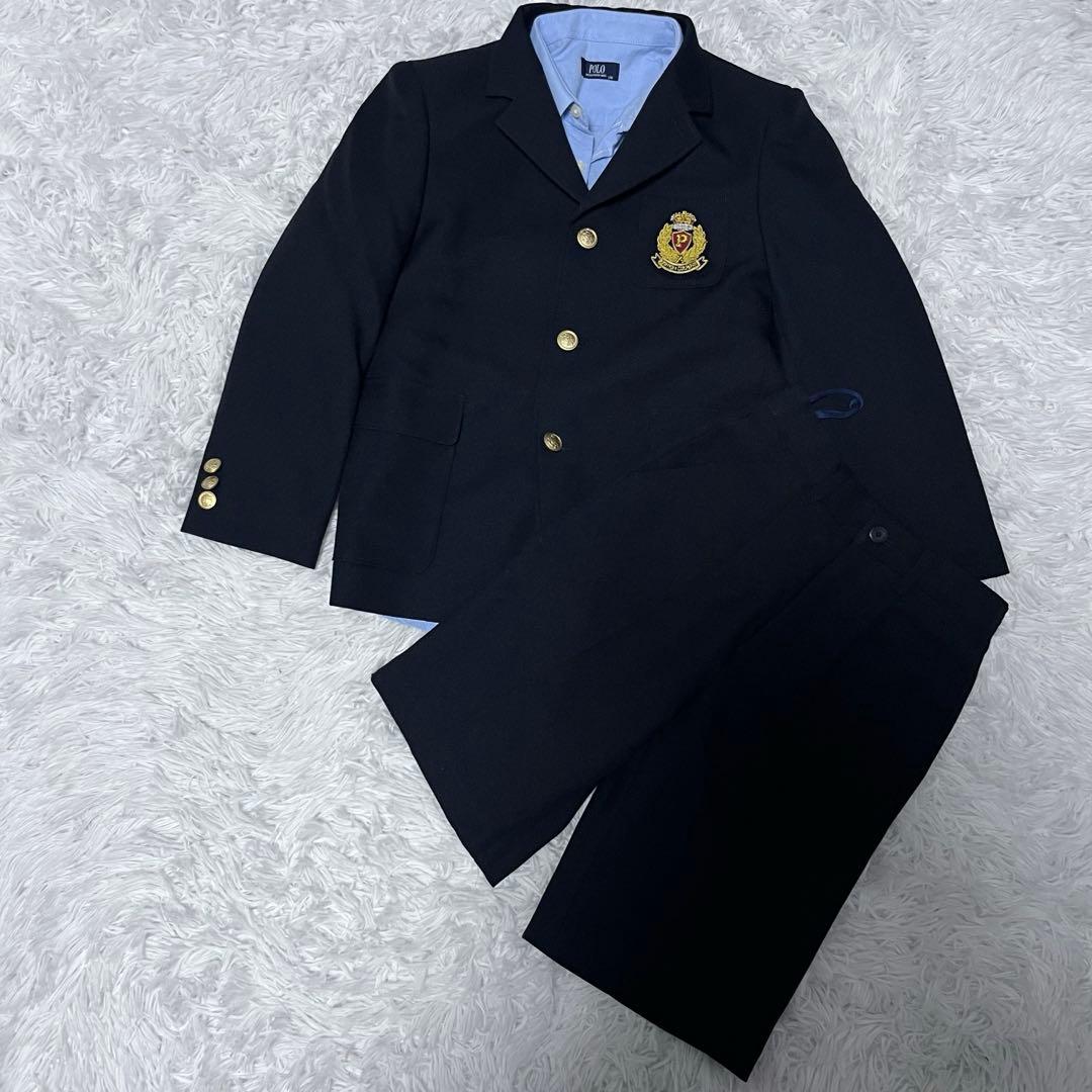 美品　POLO フォーマル　スーツ　キッズ　130 卒服　ブラック