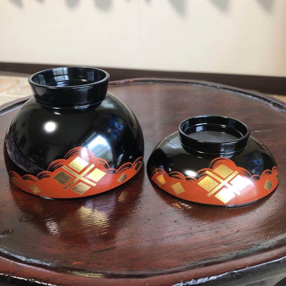 秀衡塗・秀衡椀・フタ付き・2客セット・天然木・木箱入り・レア・未使用保管品