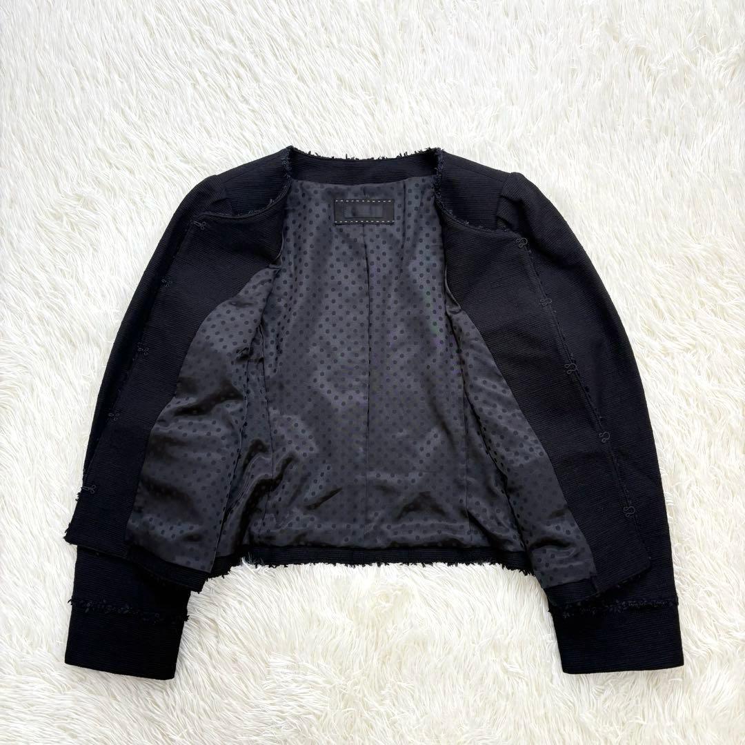 美品　トゥービーシック ツイード調　ノーカラージャケット　大きいサイズ