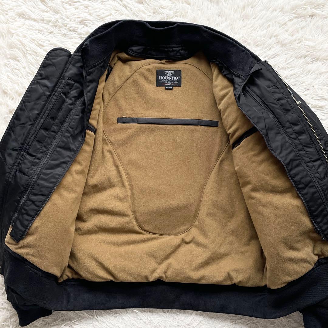 美品 XLサイズ HOUSTON MA-1 ライディングJAC プロテクター装着