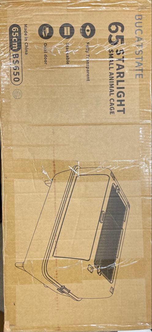 BUCATSTATE ハムスターケージ 650 【木脚マット付き】全面クリア