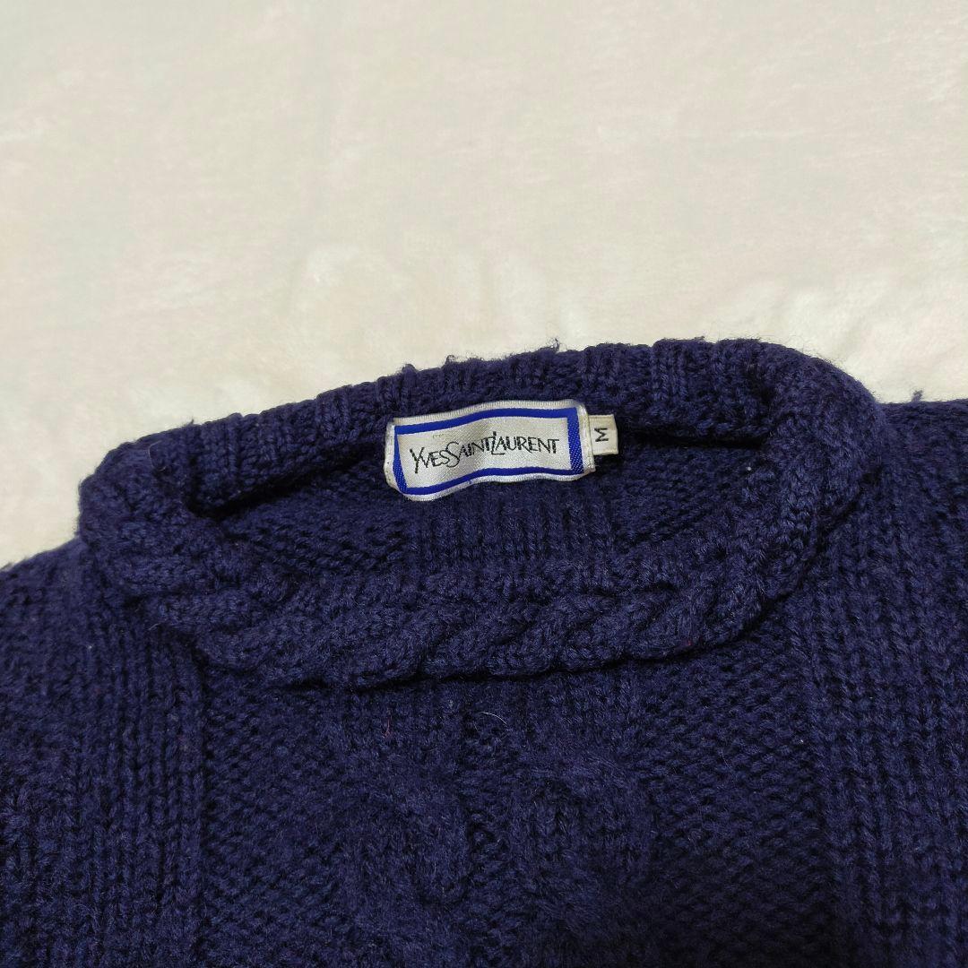 80S 90S　YVES SAINT LAURENT　ケーブルニットセーター