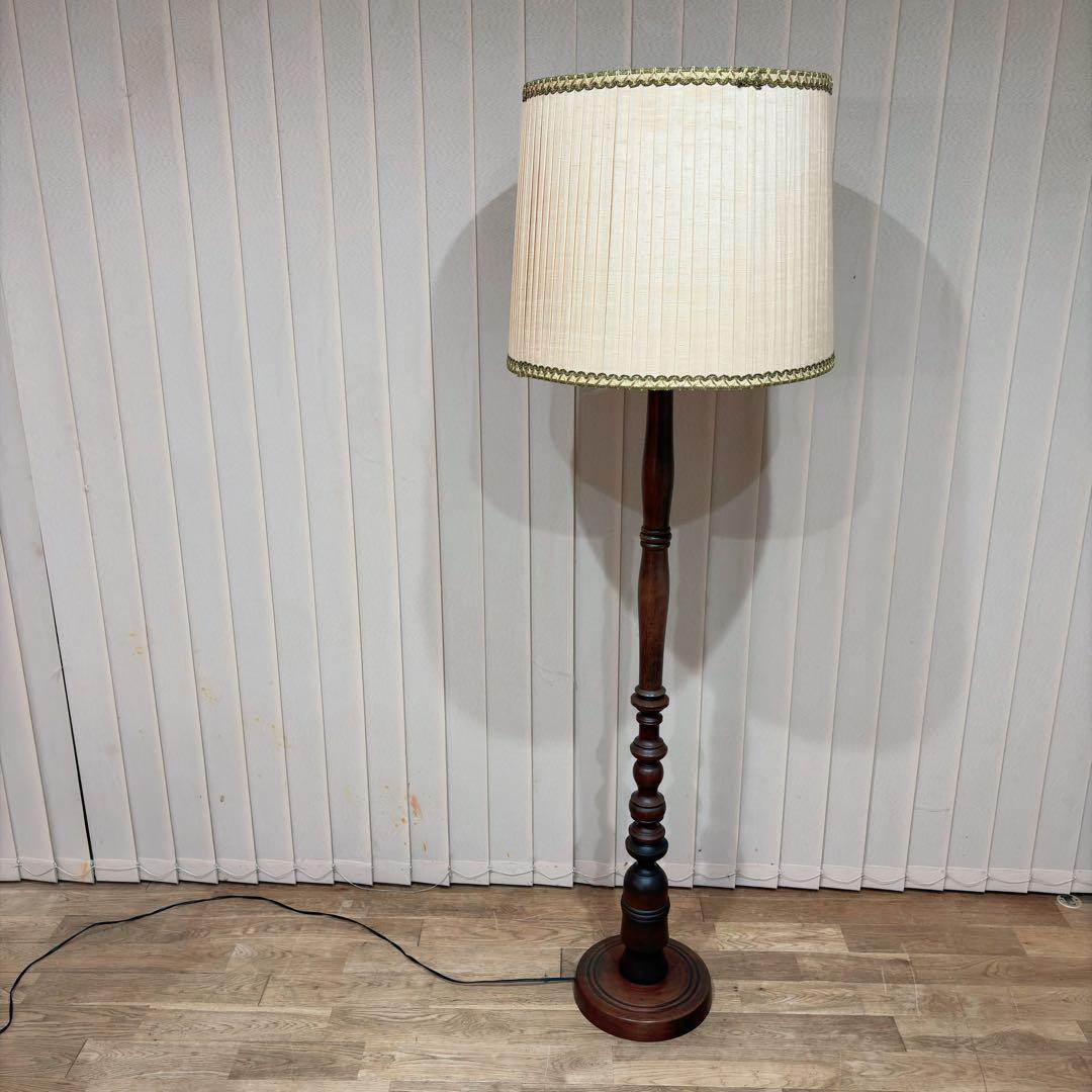 フロアスタンド 和製 ビンテージ 大正ロマン 無垢材 フロアランプ スタンド照明