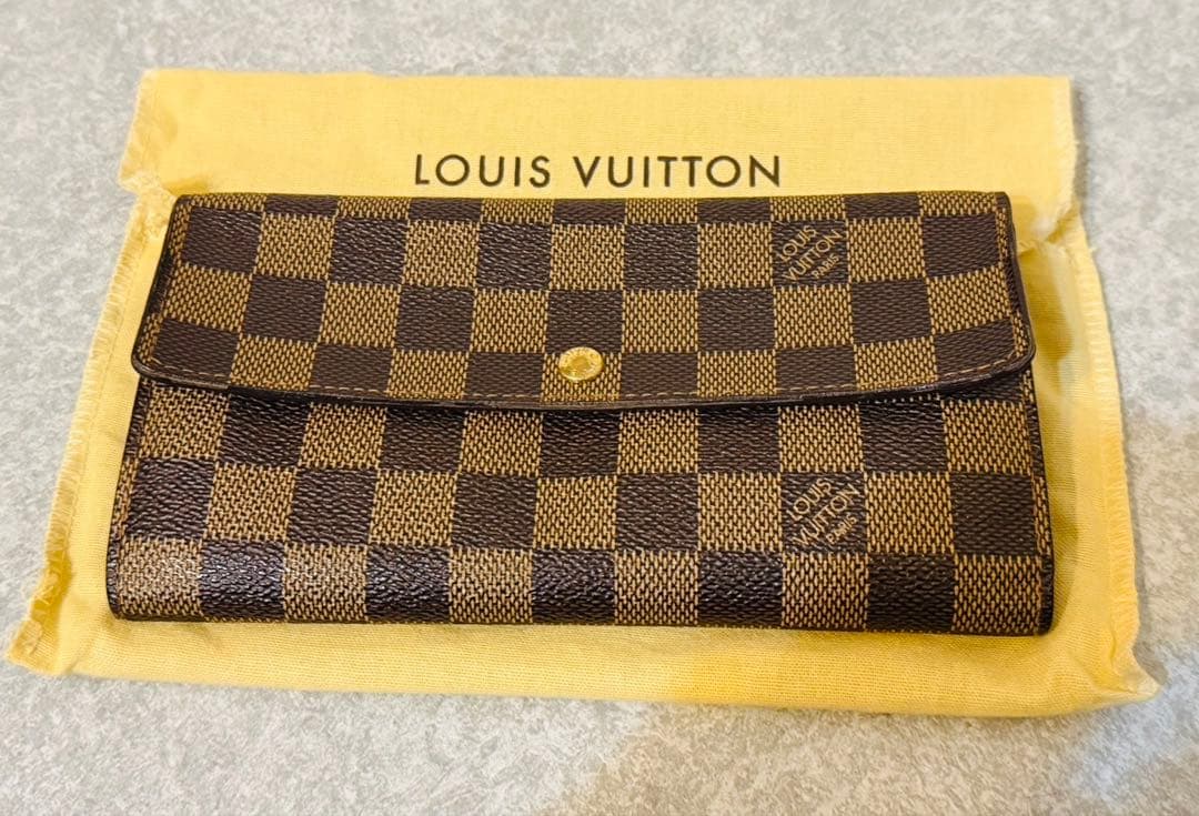 ルイヴィトン ポルトフォイユサラ ダミエ ブラウン 正規品
