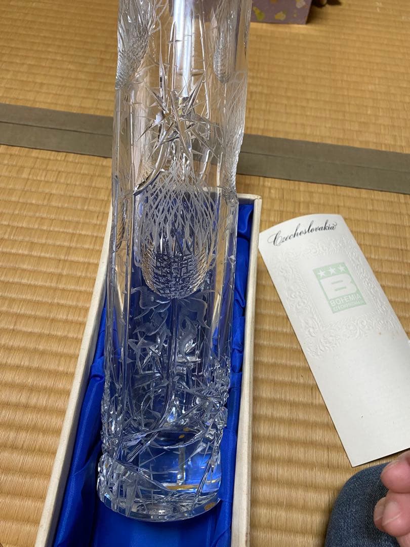 チェコスロバキア製クリスタル花瓶　年代物