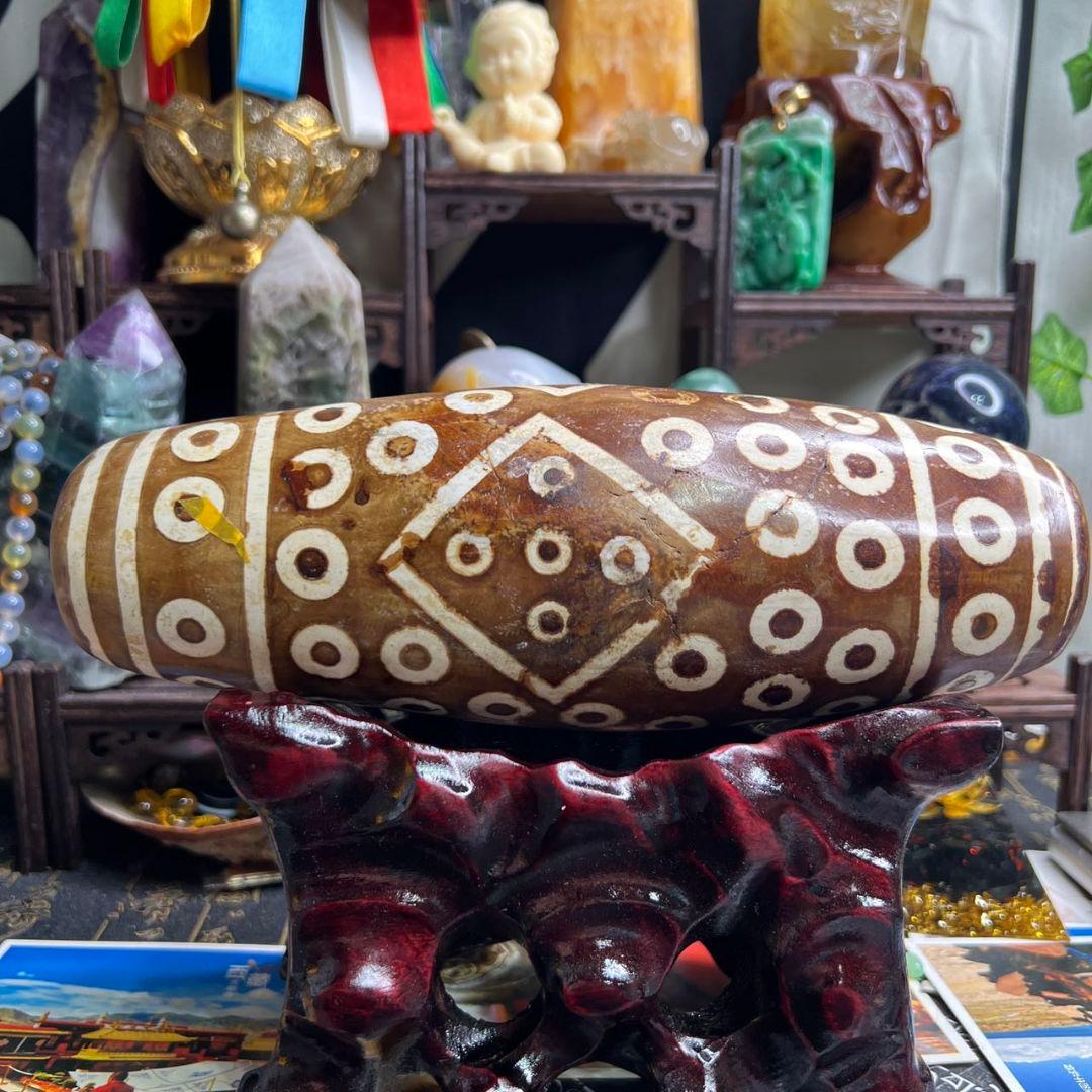 チベット超特大 多眼天珠 大天珠 ビーズ 開運 風水 信仰 時代物 置物