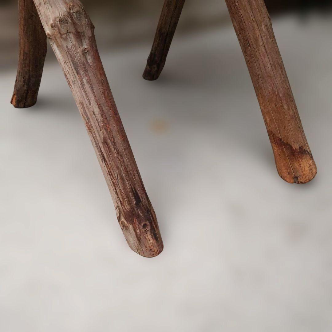 古材カウンターテーブル　おだがけ脚　正六角形　昭和レトロ　古道具　アンティーク