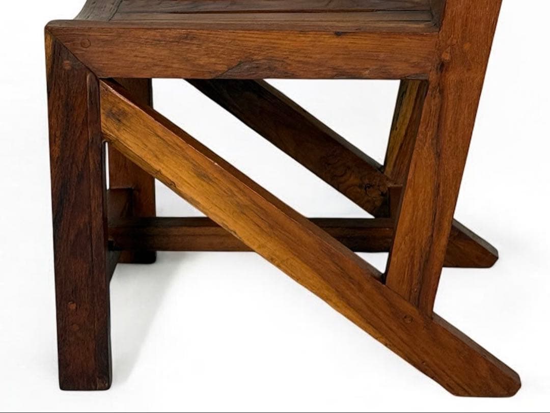 アンティークチェア　チーク　木製 椅子 重厚 天然木 無垢材 銘木 家具