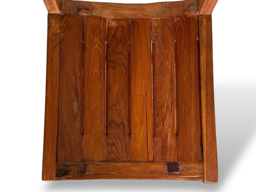 アンティークチェア　チーク　木製 椅子 重厚 天然木 無垢材 銘木 家具