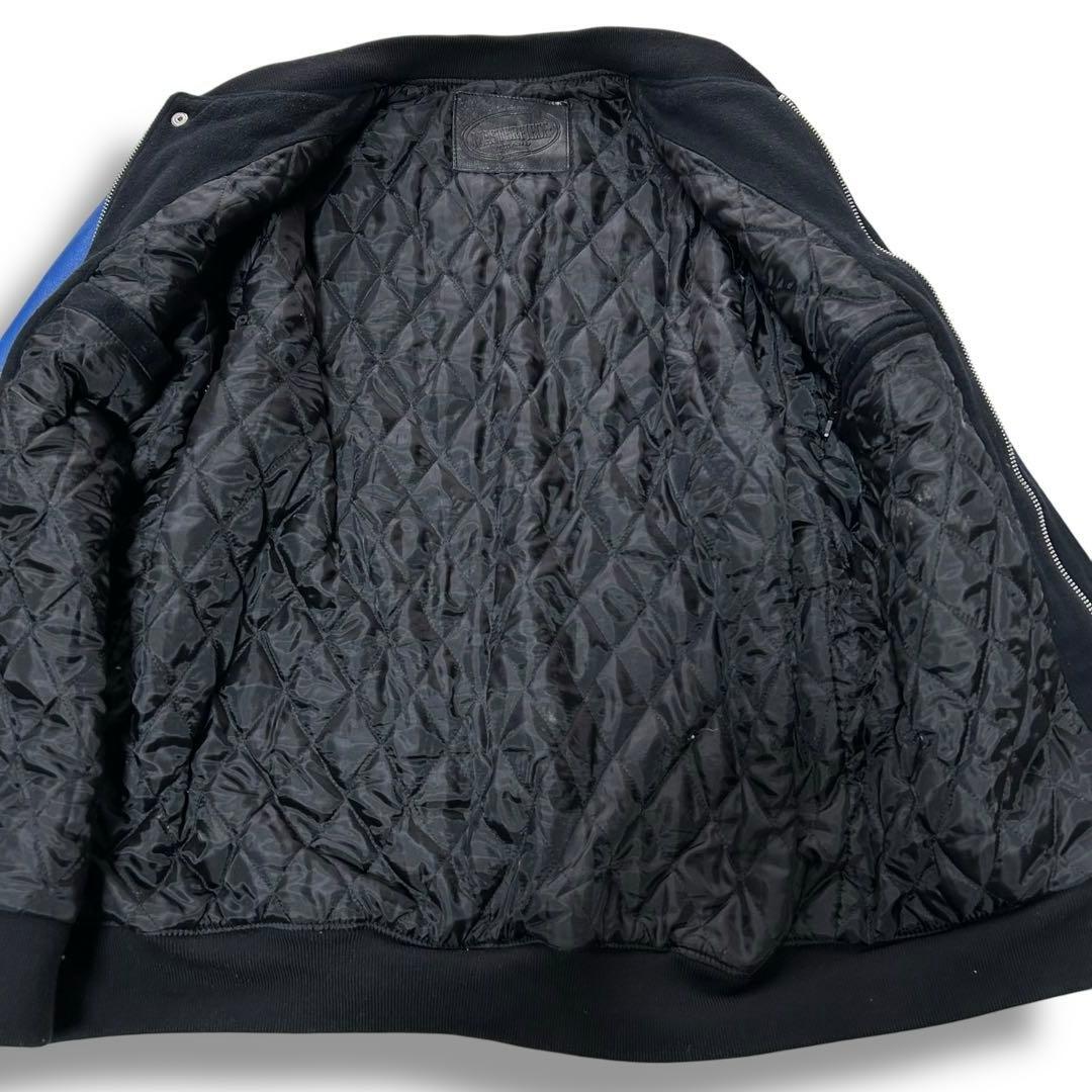 マスターピース レザー スタジャン バイカラー ブルー ブラック