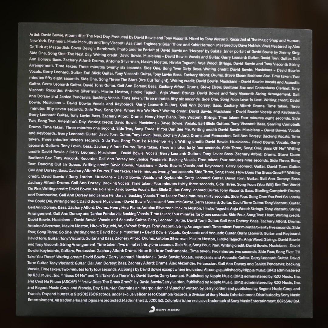 や*ん様 デヴィッド・ボウイ 「The Next Day」 ２枚組LPレコード