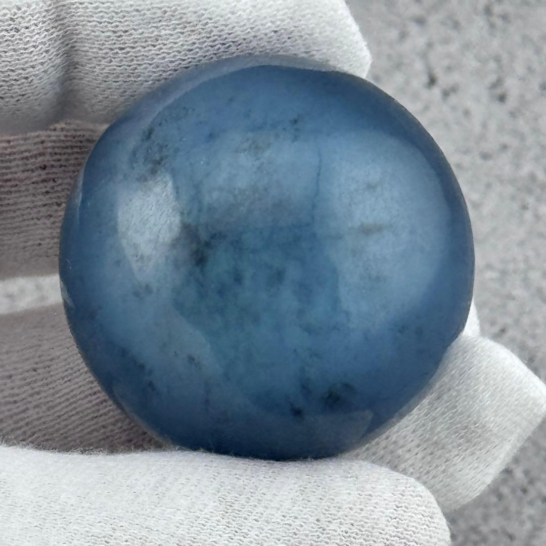 M-19ディープブルーアクアマリン丸玉　ダークブルースフィア　天然石　濃青色