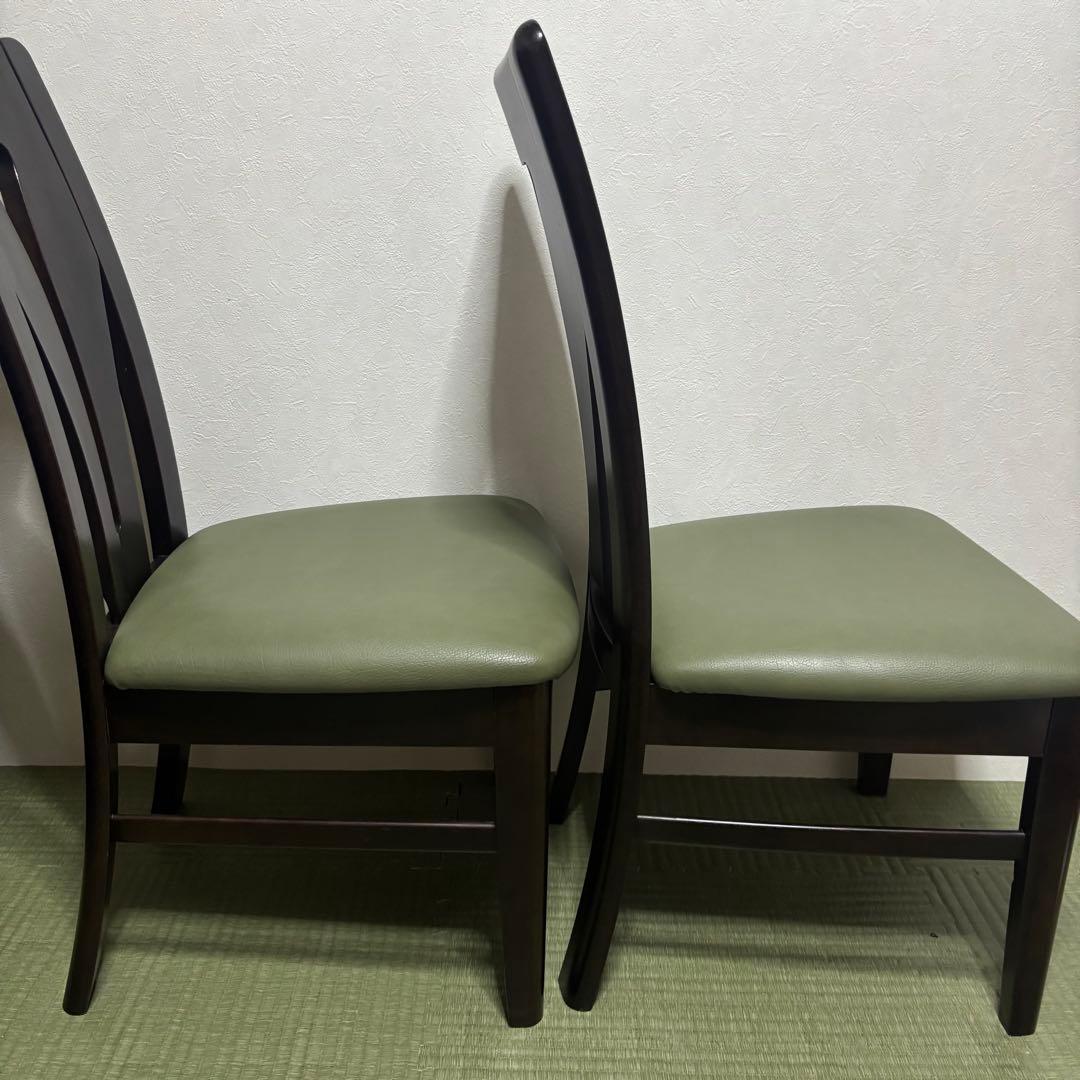 【希少】karimoku カリモク ダイニングチェア 2脚セット 木製 レザー