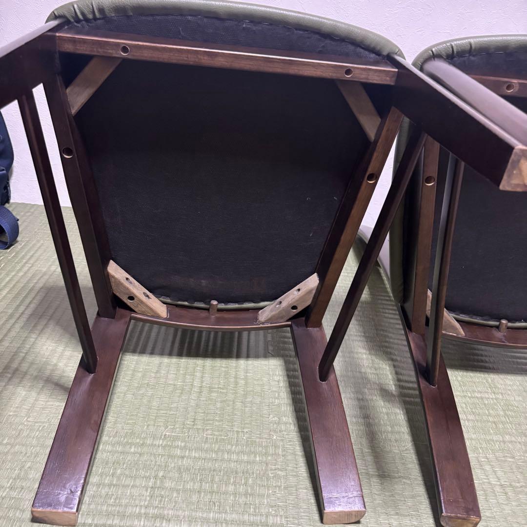 【希少】karimoku カリモク ダイニングチェア 2脚セット 木製 レザー