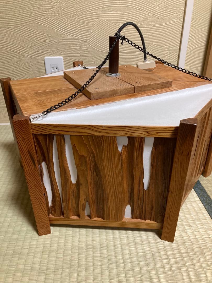 屋久杉　六角行燈　天井照明